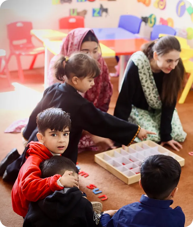 Students in a classroom activity